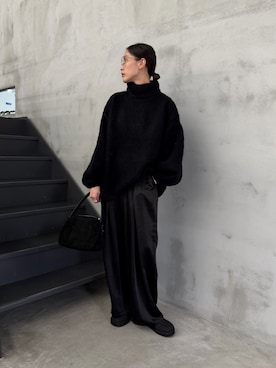 「select MOCA（セレクトモカ）のアイテム（スラックス）」を使った、asamiさん（レディース・163cm）の冬コーディネート