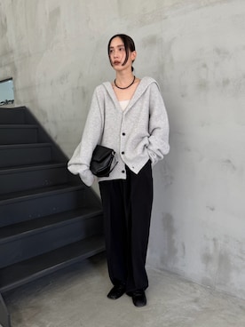 「select MOCA（セレクトモカ）のアイテム（スラックス）」を使った、asamiさん（レディース・163cm）の冬コーディネート