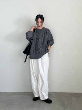 「アイテム（スリッポン）」を使った、asamiii425さん（レディース・163cm）の秋コーディネート