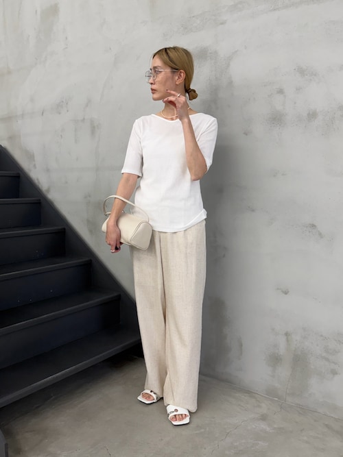 セール】【Et】Linen Mix Tuck Wide Pants（スラックス）｜select MOCA