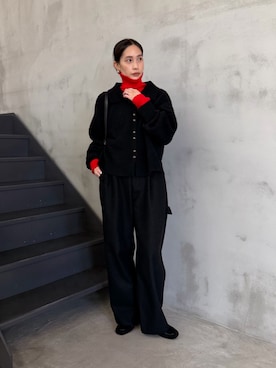 「select MOCA（セレクトモカ）のアイテム（パンツ）」を使った、asamiさん（レディース・163cm）の冬コーディネート