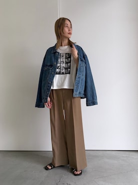 「select MOCA（セレクトモカ）のアイテム（スラックス）」を使った、asamiさん（レディース・163cm）の春コーディネート