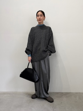 「select MOCA（セレクトモカ）のアイテム（スラックス）」を使った、asamiさん（レディース・163cm）の冬コーディネート