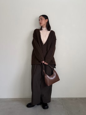 「select MOCA（セレクトモカ）のアイテム（パンツ）」を使った、asamiさん（レディース・163cm）の冬コーディネート