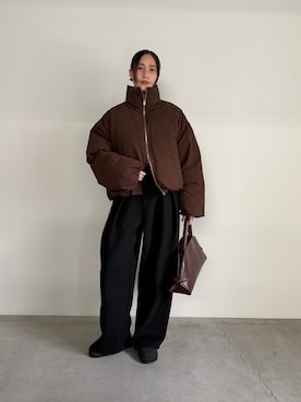 「アイテム（ハンドバッグ）」を使った、asamiさん（レディース・163cm）の冬コーディネート