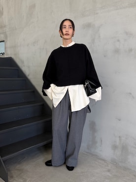 「select MOCA（セレクトモカ）のアイテム（パンツ）」を使った、asamiさん（レディース・163cm）の冬コーディネート