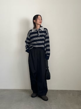 「アイテム（スリッポン）」を使った、asamiii425さん（レディース・163cm）の秋コーディネート