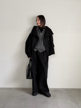 「レディースファッション」｜「アイテム（ジャケット/アウター）」を使った、asamiさん（レディース・163cm）の冬コーディネート