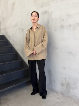 「select MOCA（セレクトモカ）のアイテム（スラックス）」を使った、asamiさん（レディース・163cm）の冬コーディネート