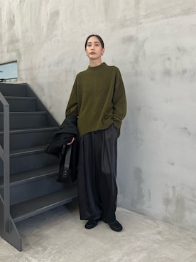 「アイテム（カバーオール）」を使った、asamiさん（レディース・163cm）の秋コーディネート