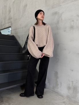 「アイテム（スリッポン）」を使った、asamiさん（レディース・163cm）の冬コーディネート