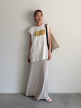 「select MOCA（セレクトモカ）のワンショルダーナイロンバッグ（バックパック/リュック、ベージュ系）」を使った、asamiさん（レディース・163cm）の春コーディネート