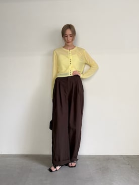 「select MOCA（セレクトモカ）の【サイズ展開あり】カップ付きショートキャミソール（キャミソール、ホワイト系）」を使った、asamiさん（レディース・163cm）の夏コーディネート