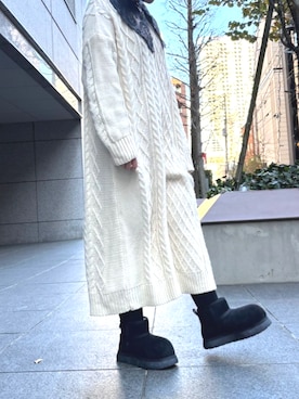 「アイテム（付け襟）」を使った、wakaba03さん（レディース・156cm）の冬コーディネート