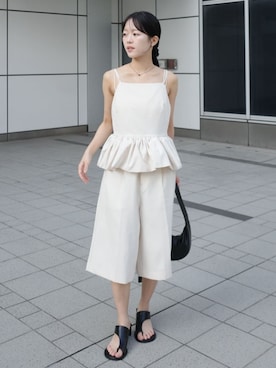 「ぺプラムトップス」｜STYLEMIXER_officialさん（レディース・156cm）の夏コーディネート