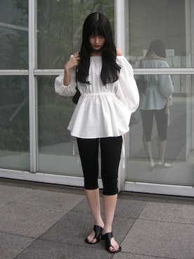 「STYLEMIXER（スタイルミキサー）のアイテム（シャツ/ブラウス）」を使った、STYLEMIXER_officialさん（レディース・162cm）の夏コーディネート