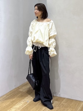 「サイドラインパンツ」｜STYLEMIXER_officialさん（レディース・158cm）の春コーディネート