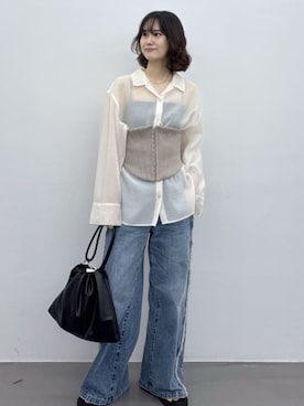 「オーバーシャツ」｜STYLEMIXER_officialさん（レディース・166cm）の春コーディネート