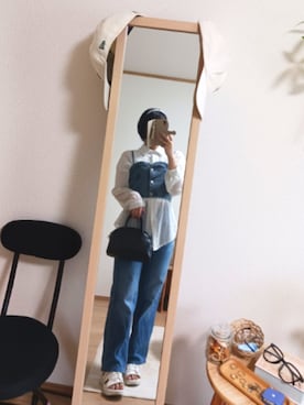 「しまむら（シマムラ）のアイテム（サンダル、ホワイト系）」を使った、konoさん（レディース・155cm）の春コーディネート