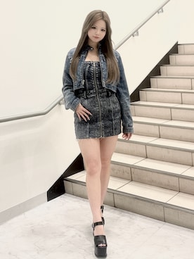 「GYDA（ジェイダ）のアイテム（ジャケット/アウター）」を使った、めいさん（レディース・155cm）の春コーディネート