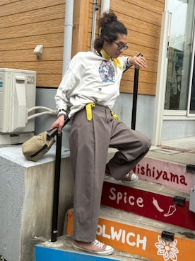 「Design Tshirts Store graniph（デザイン　ティーシャツ　ストア　グラニフ）のアイテム」を使った、游さん（メンズ・170cm）の夏コーディネート