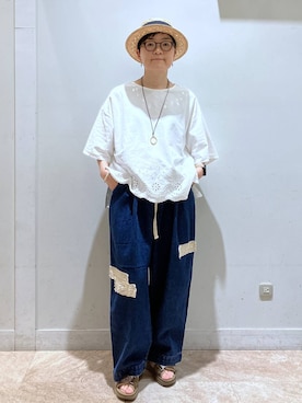 「studio CLIP（スタディオクリップ）のアイテム」を使った、ぽんかよさん（レディース・157cm）の夏コーディネート