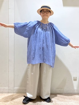 「Andemiu（アンデミュウ）のアイテム」を使った、ぽんかよさん（レディース・157cm）の夏コーディネート