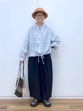 「niko and...（ニコアンド）のオリジナル2Pレースアップシューズ（その他シューズ、その他）」を使った、ぽんかよさん（レディース・157cm）の春コーディネート