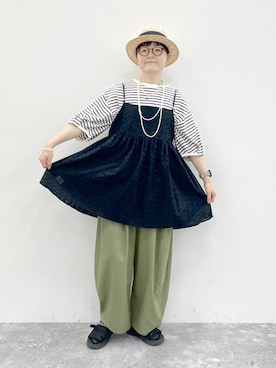 「アイテム（アクセサリー）」を使った、ぽんかよさん（レディース・157cm）の春コーディネート