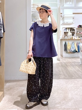 「Andemiu（アンデミュウ）のアイテム」を使った、ぽんかよさん（レディース・157cm）の夏コーディネート
