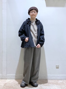 「アイテム（ブルゾン）」を使った、ぽんかよさん（レディース・157cm）の秋コーディネート