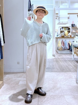 「niko and...（ニコアンド）のオリジナル2Pレースアップシューズ（その他シューズ、その他）」を使った、ぽんかよさん（レディース・157cm）の春コーディネート