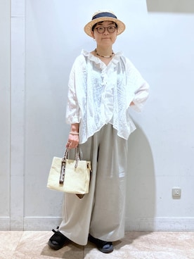 「Andemiu（アンデミュウ）のアイテム」を使った、ぽんかよさん（レディース・157cm）の夏コーディネート