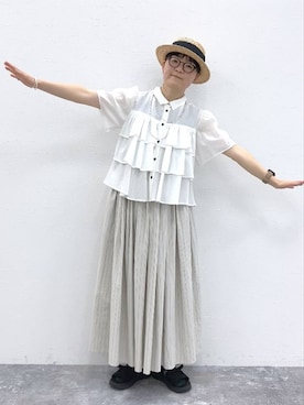 「studio CLIP（スタディオクリップ）のアイテム（トップス）」を使った、ぽんかよさん（レディース・157cm）の春コーディネート