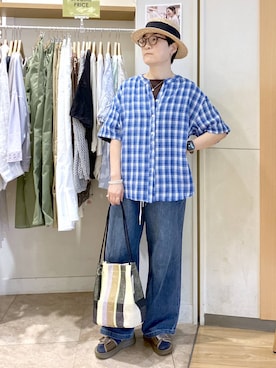 「Andemiu（アンデミュウ）のアイテム」を使った、ぽんかよさん（レディース・157cm）の夏コーディネート