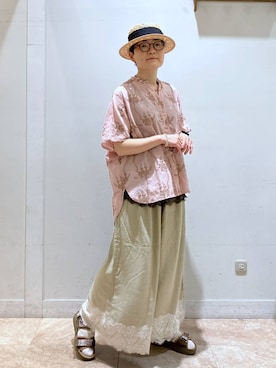 「niko and...（ニコアンド）のテープベルトスポーツサンダル（サンダル、その他）」を使った、ぽんかよさん（レディース・157cm）の夏コーディネート