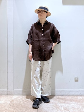 「Andemiu（アンデミュウ）のアイテム」を使った、ぽんかよさん（レディース・157cm）の夏コーディネート