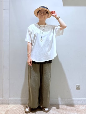 「niko and...（ニコアンド）のテープベルトスポーツサンダル（サンダル、その他）」を使った、ぽんかよさん（レディース・157cm）の夏コーディネート