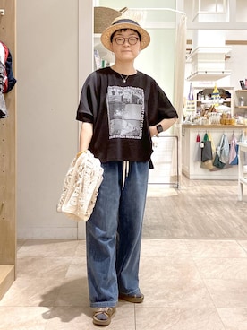 「Andemiu（アンデミュウ）のアイテム」を使った、ぽんかよさん（レディース・157cm）の夏コーディネート