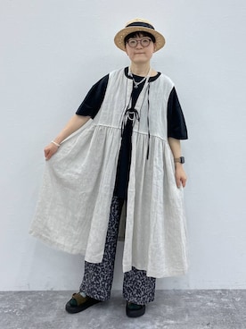 「niko and...（ニコアンド）のアイテム（アクセサリー）」を使った、ぽんかよさん（レディース・157cm）の春コーディネート