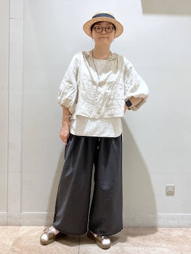 「niko and...（ニコアンド）のテープベルトスポーツサンダル（サンダル、その他）」を使った、ぽんかよさん（レディース・157cm）の夏コーディネート