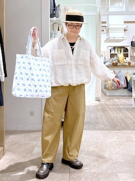 「niko and...（ニコアンド）のオリジナル2Pレースアップシューズ（その他シューズ、その他）」を使った、ぽんかよさん（レディース・157cm）の春コーディネート