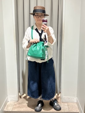 「niko and...（ニコアンド）のオリジナル2Pレースアップシューズ（その他シューズ、その他）」を使った、ぽんかよさん（レディース・157cm）の春コーディネート