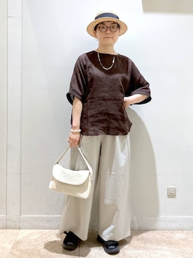 「Andemiu（アンデミュウ）のアイテム」を使った、ぽんかよさん（レディース・157cm）の夏コーディネート