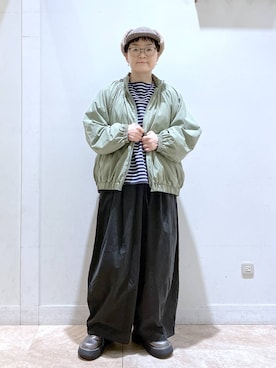 「アイテム（ネックレス、ブルー系）」を使った、ぽんかよさん（レディース・157cm）の秋コーディネート