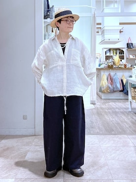 「niko and...（ニコアンド）のオリジナル2Pレースアップシューズ（その他シューズ、その他）」を使った、ぽんかよさん（レディース・157cm）の春コーディネート