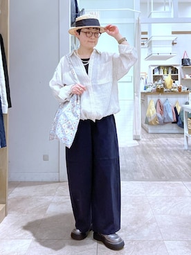 「niko and...（ニコアンド）のオリジナル2Pレースアップシューズ（その他シューズ、その他）」を使った、ぽんかよさん（レディース・157cm）の春コーディネート