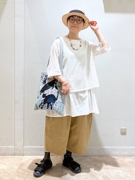 「Andemiu（アンデミュウ）のアイテム」を使った、ぽんかよさん（レディース・157cm）の夏コーディネート