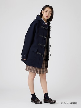 「EASTBOY（イーストボーイ）のシャツ 長袖 ブラウス 女子 通学 制服 学生服 中学生 高校生 スクール 入学式 卒業式（シャツ/ブラウス、ホワイト系）」を使った、EASTBOY 1さん（レディース・158cm）の秋コーディネート