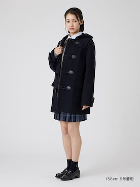 「EASTBOY（イーストボーイ）のシャツ 長袖 カラー ブラウス 女子 制服 学生服 中学 高校 スクール 入学式 卒業式（シャツ/ブラウス、ブルー系）」を使った、EASTBOY 1さん（レディース・158cm）の秋コーディネート